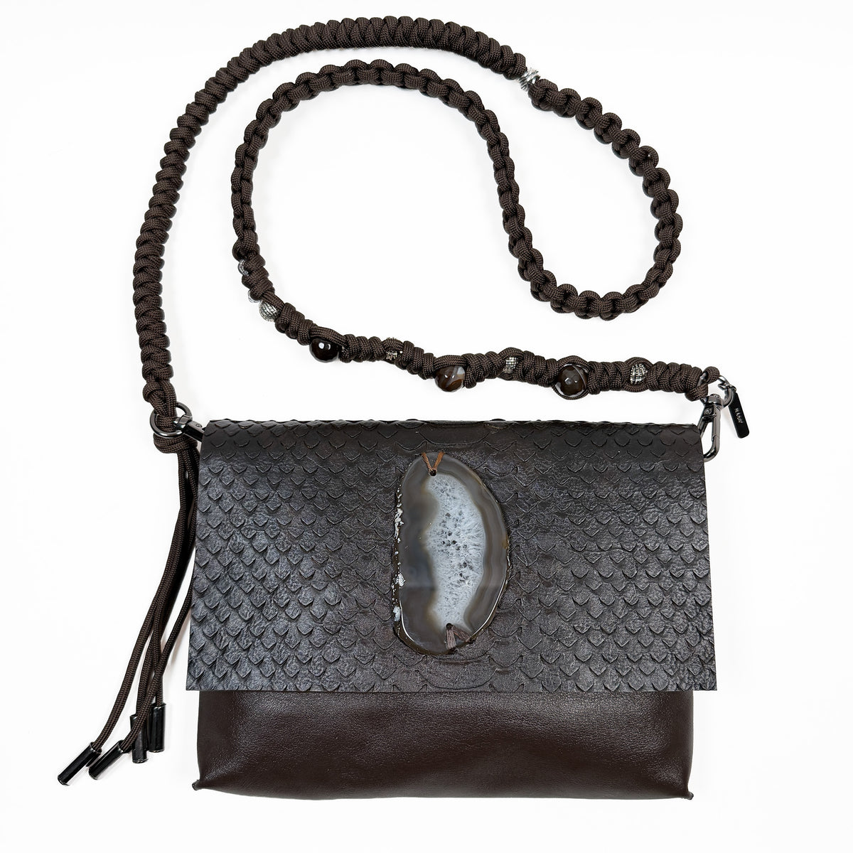 BAHAMA - dark brown snake - knotted strap