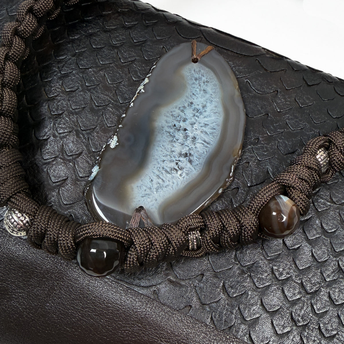 BAHAMA - dark brown snake - knotted strap