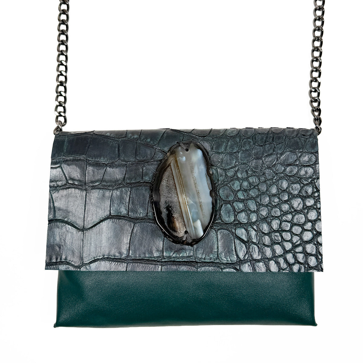 BAHAMA - dark green croc