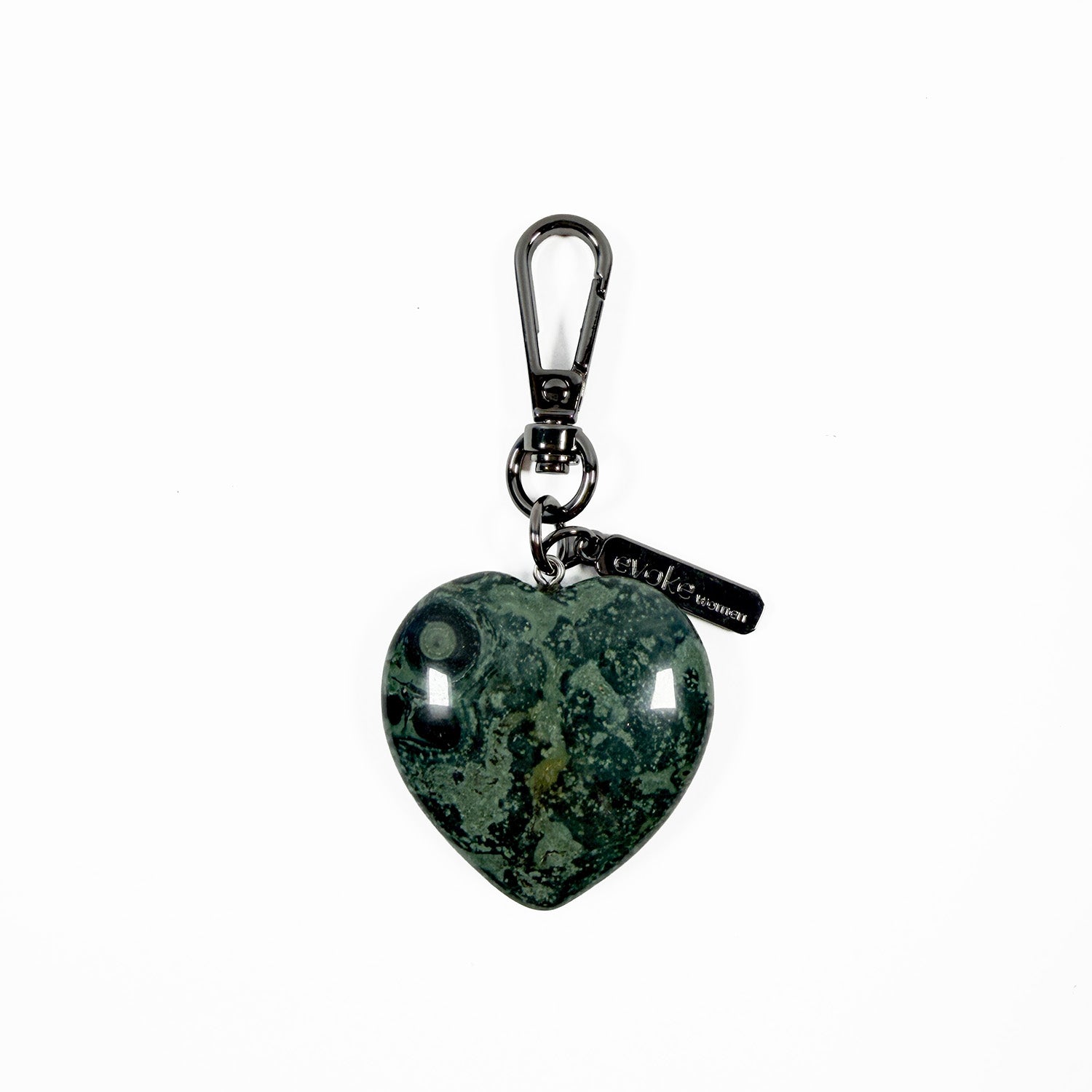Heart charm - Green Jasper