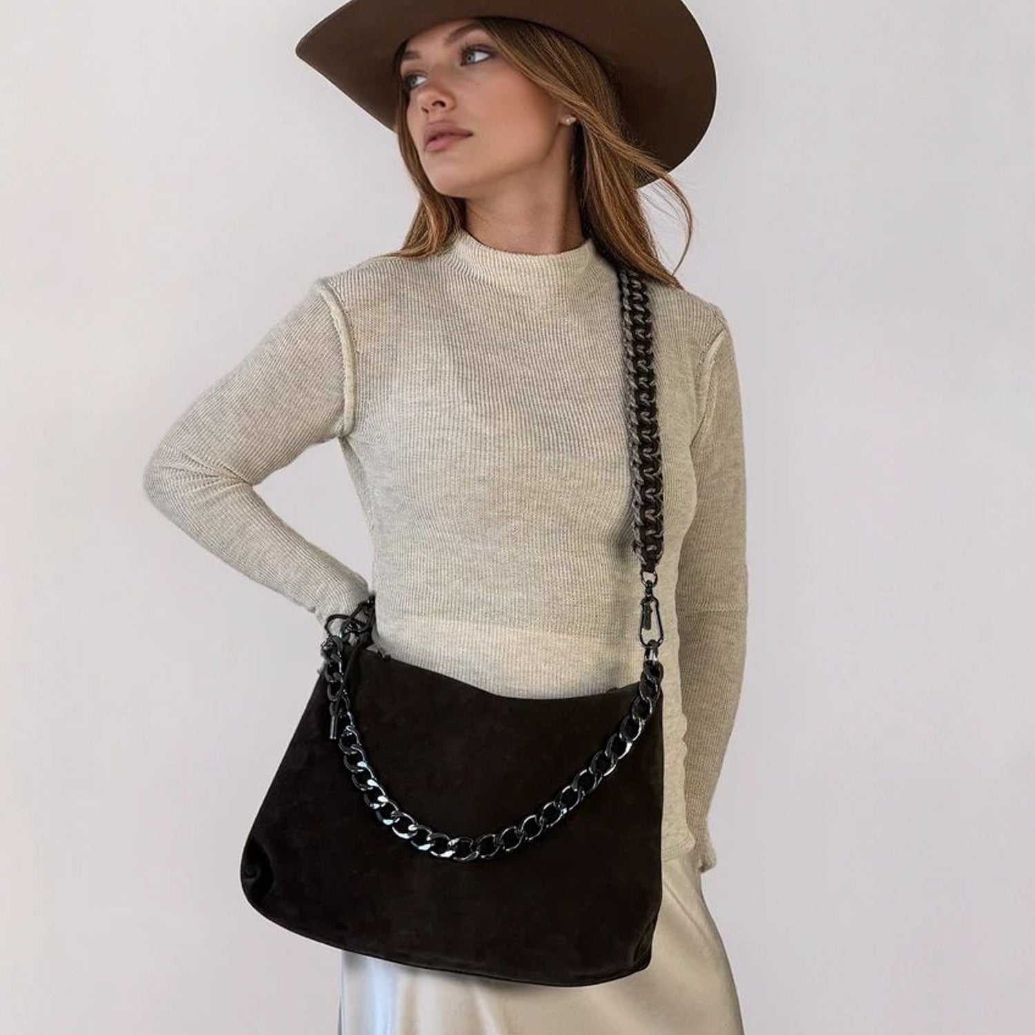 The Flow Suede - dark brown - mixed strap