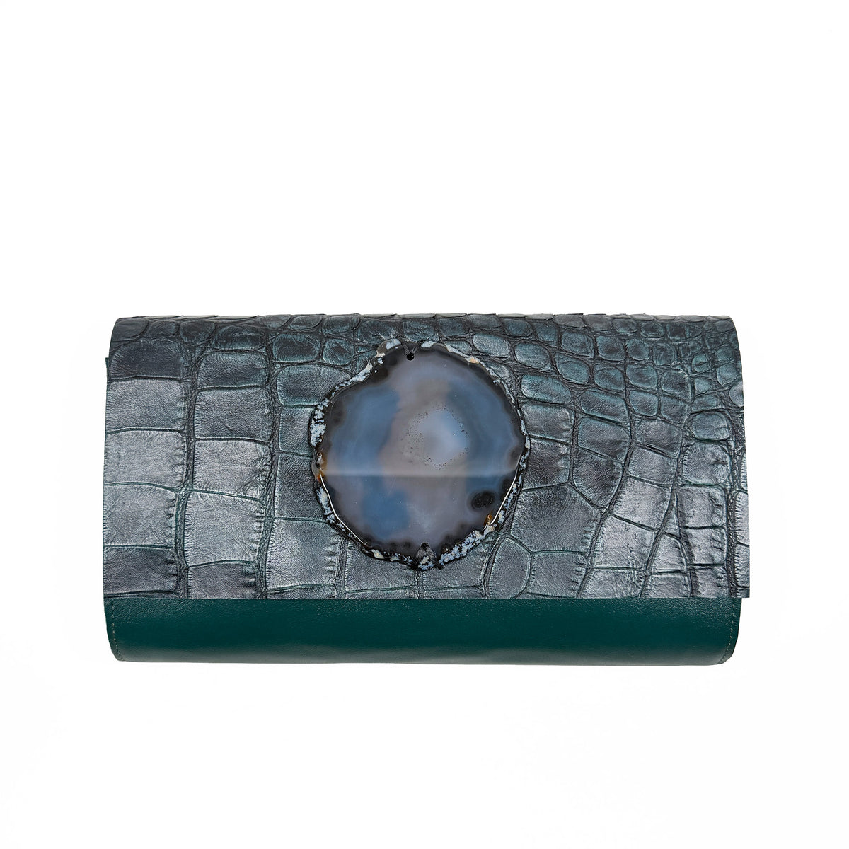BAGUETTE - dark green croc
