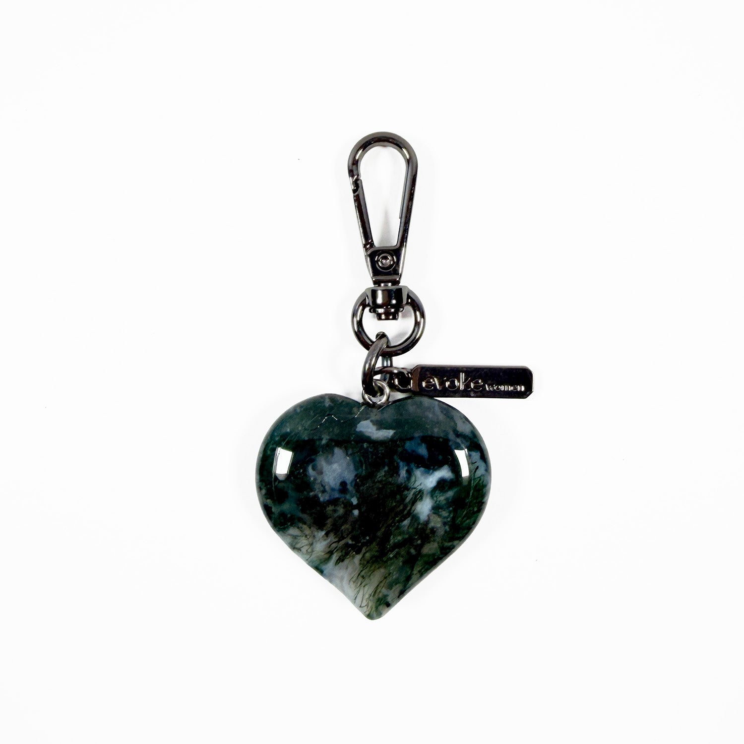 Heart charm - Moss Agate